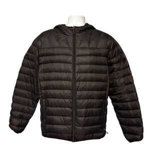 Hawke & Co Men's Black Zip Up  Puffer Jacket With Hood L